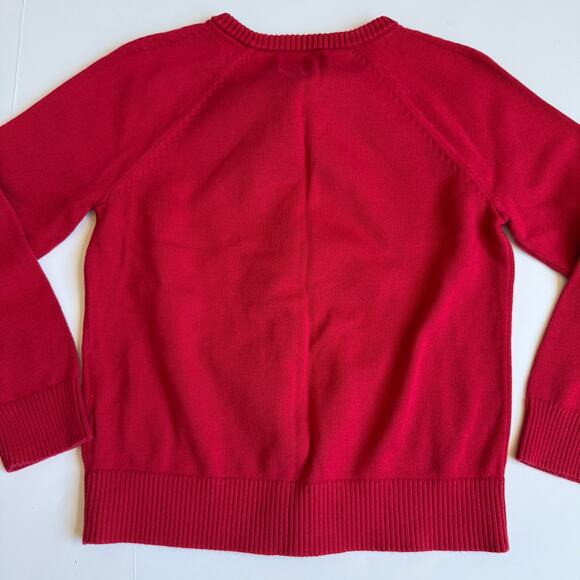Lands End School Uniform Girls Cotton Modal Cardigan Sweater Red Small 6-7 - Picture 9 of 9